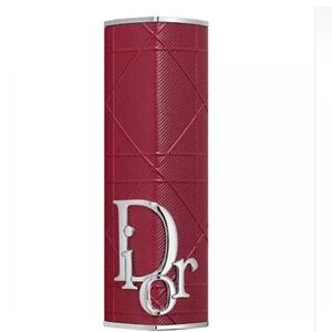 Dior Red Lipstick Case with Silver Accents